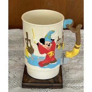 Vtg 1990 Sorcerer Mickey World On Ice 3D Mug Fantasia Broom Handle Ringling Bros